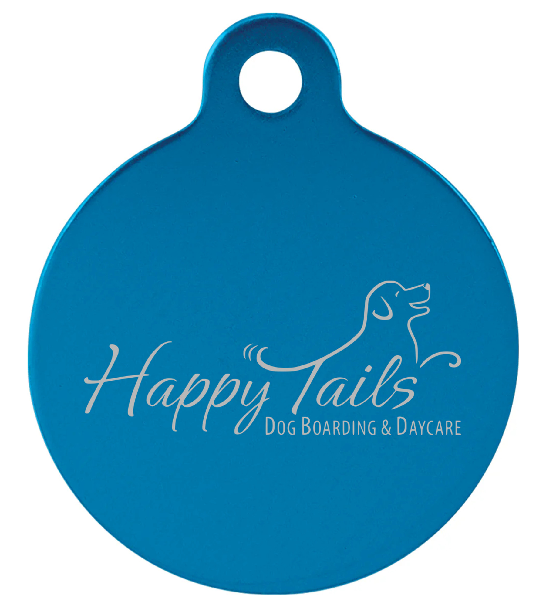 Anodized Aluminum Round Pet Tag with Tab